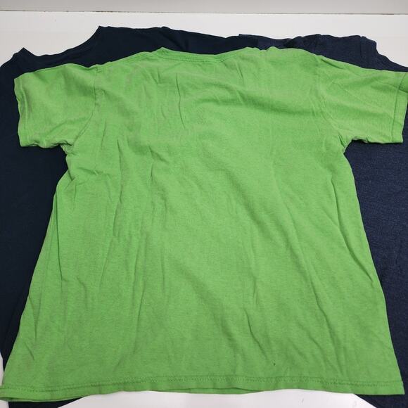 Boy's Minecraft Creeper Green Tee & 2 Solid Blue Short Sleeve T-Shirts Size M/LG - Picture 2 of 8
